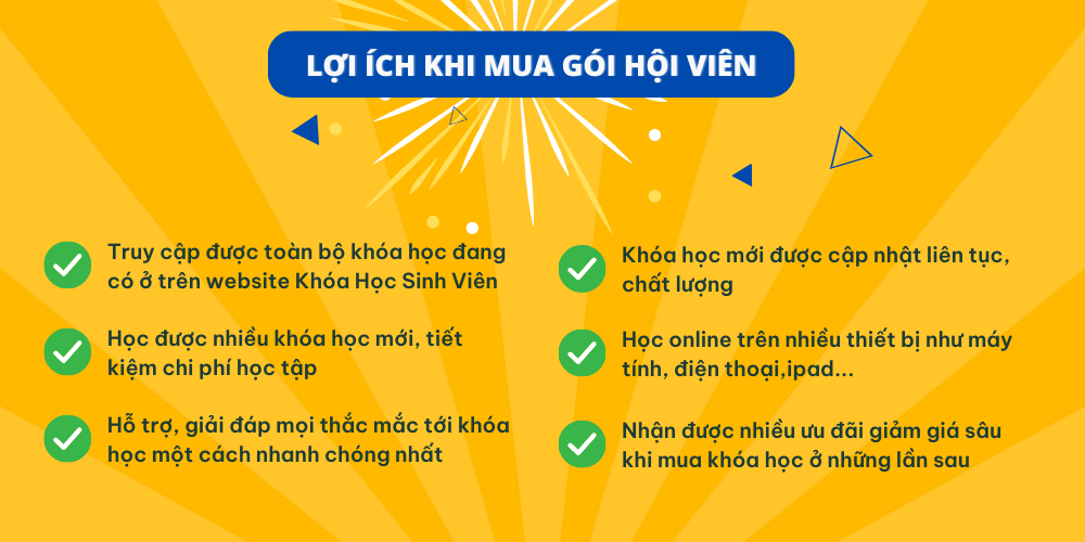 Lợi ích khi mua hội viên